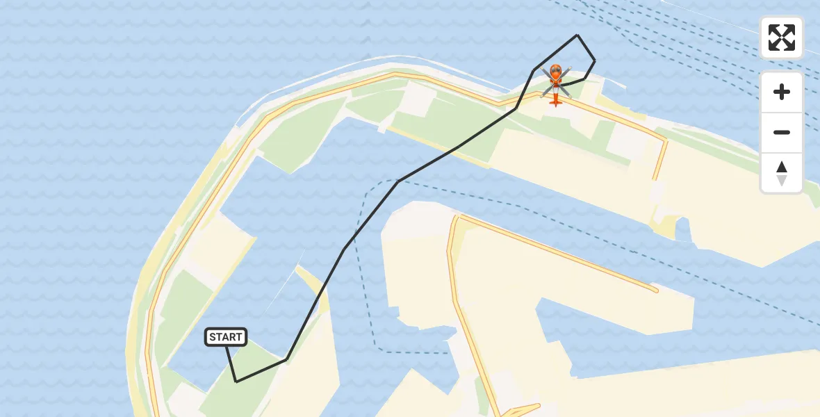 Vluchtroute Kustwachthelikopter Maasvlakte Rotterdam - Maasvlakte Rotterdam, 11 juni 2026, 07:50
