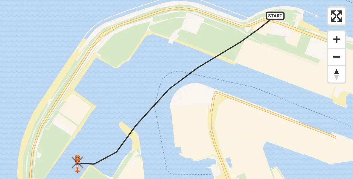 Vluchtroute Kustwachthelikopter Maasvlakte Rotterdam - Maasvlakte Rotterdam, 11 juni 2026, 08:09