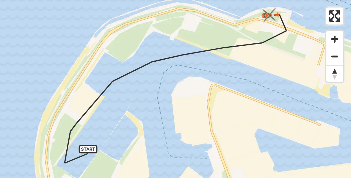 Vluchtroute Kustwachthelikopter Maasvlakte Rotterdam - Maasvlakte Rotterdam, 11 juni 2026, 08:27