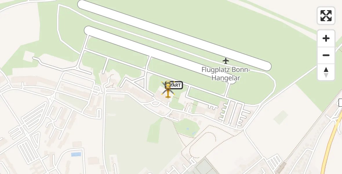 Vluchtroute Traumahelikopter Bonn-Hangelar Flugplatz - Bonn-Hangelar Flugplatz, 11 juni 2026, 11:59