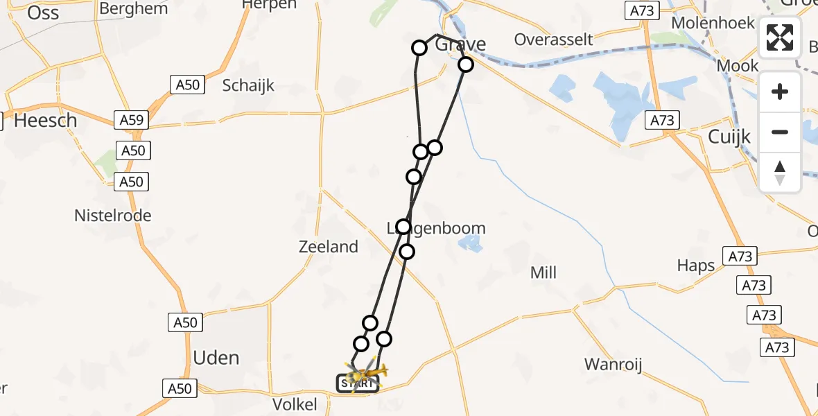 Vluchtroute Traumahelikopter Vliegbasis Volkel - Vliegbasis Volkel, 11 juni 2026, 12:23