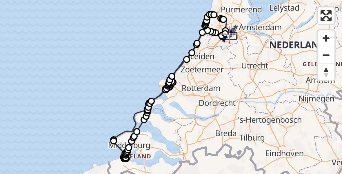 Vluchtroute Politiehelikopter Amsterdam Vliegveld Schiphol - Amsterdam Vliegveld Schiphol, 11 juni 2026, 13:23
