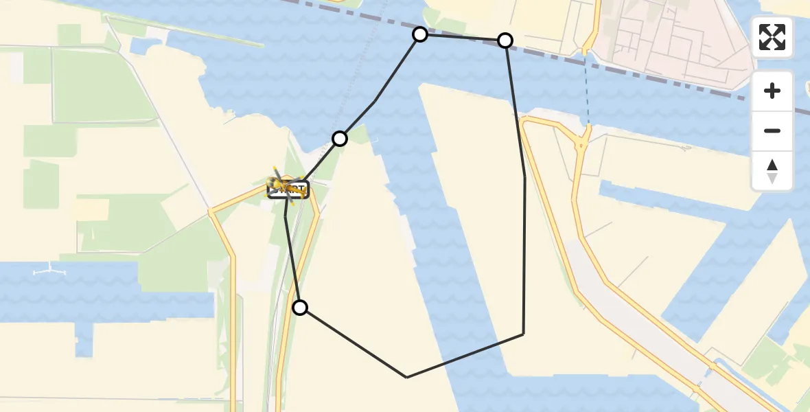 Vluchtroute Traumahelikopter Amsterdam Heliport - Amsterdam Heliport, 11 juni 2026, 18:11