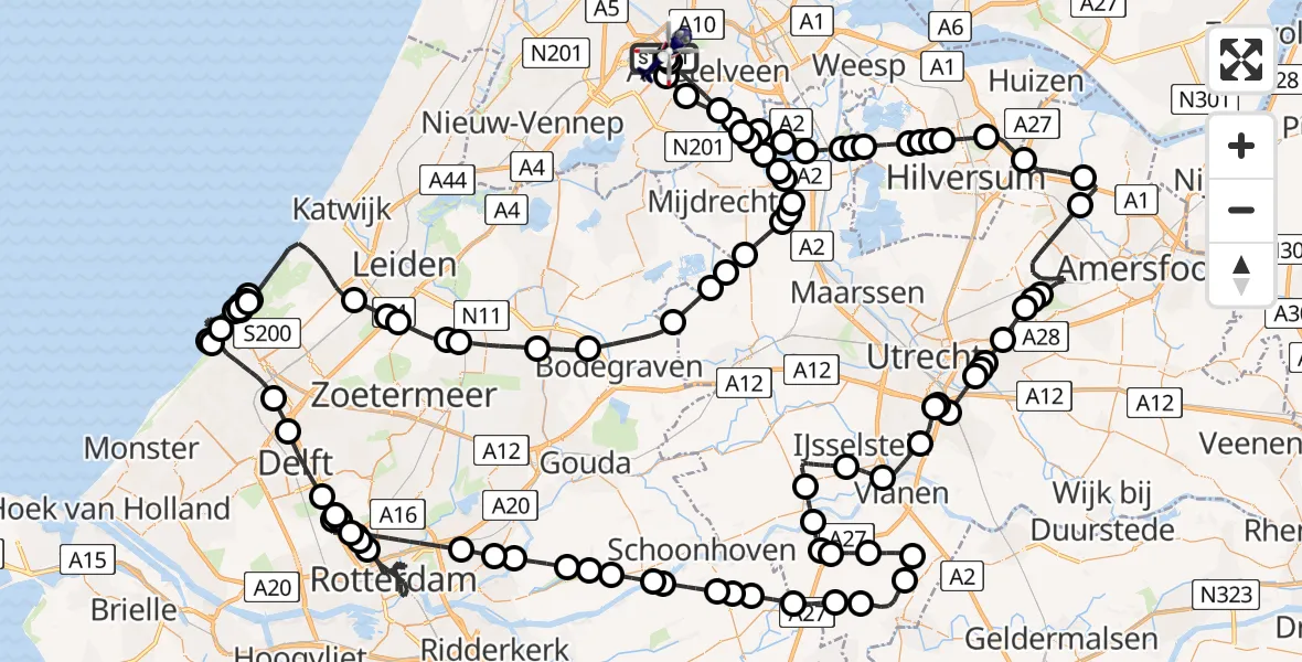 Vluchtroute Politiehelikopter Amsterdam Vliegveld Schiphol - Amsterdam Vliegveld Schiphol, 12 juni 2026, 17:55