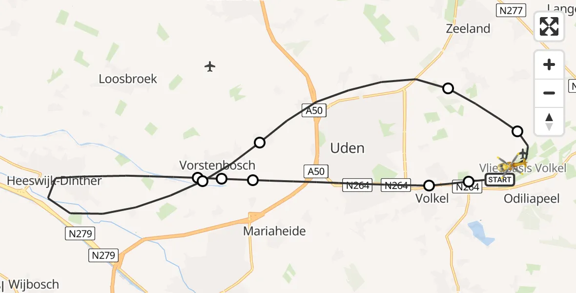 Vluchtroute Traumahelikopter Vliegbasis Volkel - Vliegbasis Volkel, 12 juni 2026, 18:54