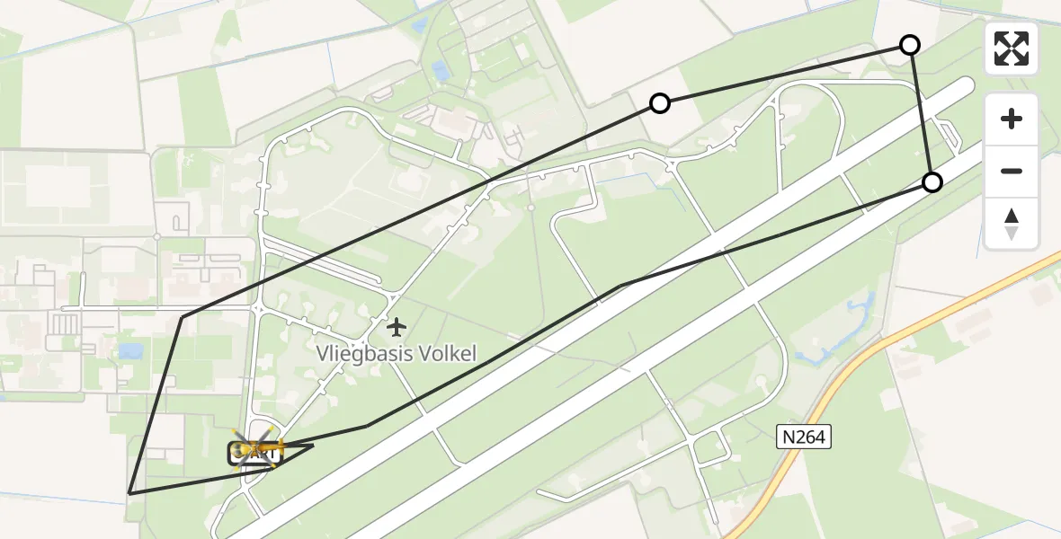 Vluchtroute Traumahelikopter Vliegbasis Volkel - Vliegbasis Volkel, 13 juni 2026, 08:19