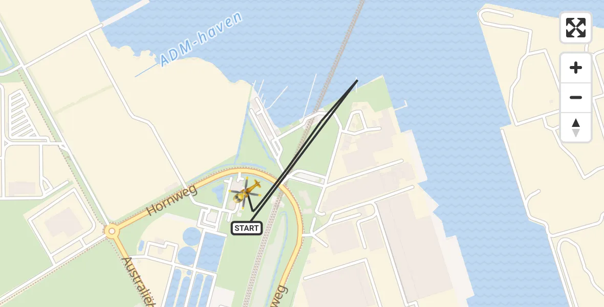 Vluchtroute Traumahelikopter Amsterdam Heliport - Amsterdam Heliport, 13 juni 2026, 09:45