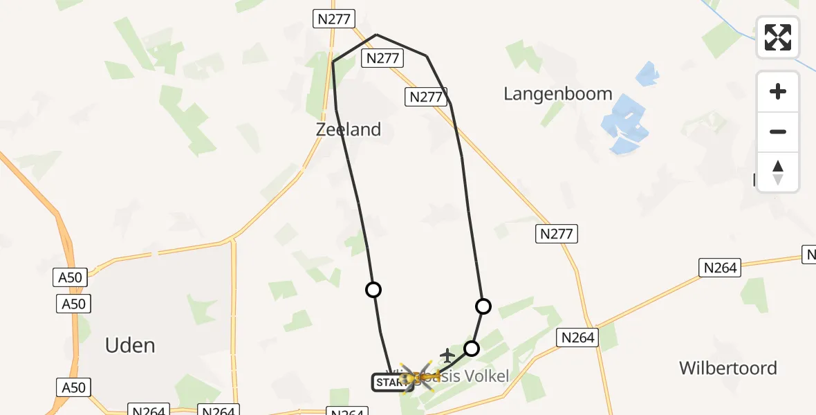 Vluchtroute Traumahelikopter Vliegbasis Volkel - Vliegbasis Volkel, 13 juni 2026, 12:54