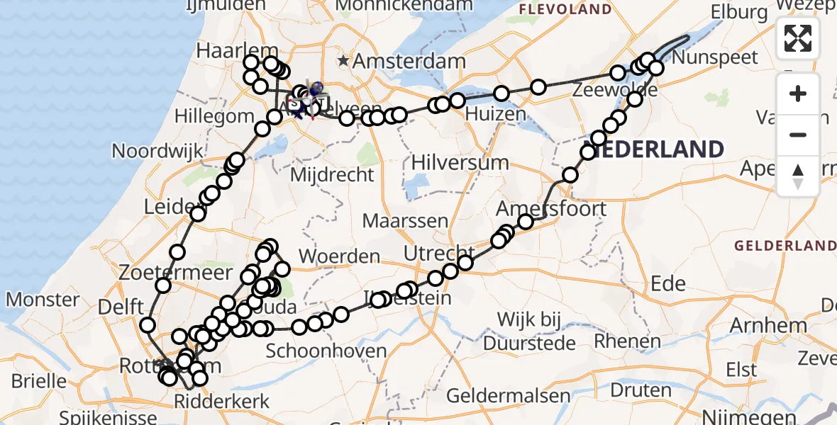 Vluchtroute Politiehelikopter Amsterdam Vliegveld Schiphol - Amsterdam Vliegveld Schiphol, 13 juni 2026, 13:04