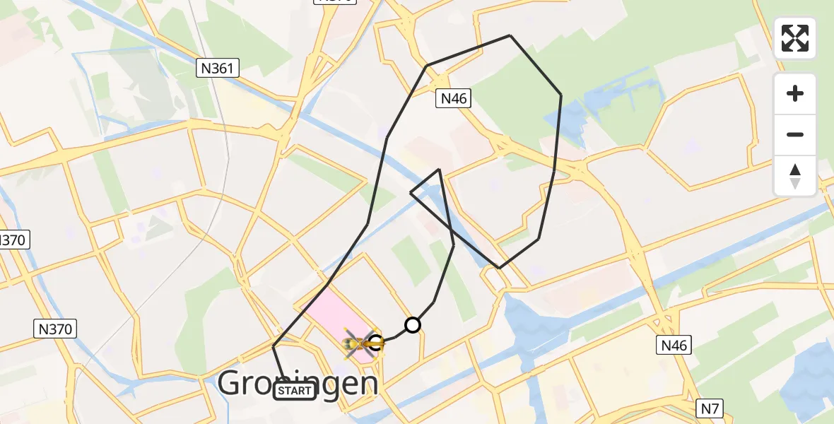 Vluchtroute Traumahelikopter Groningen - Universitair Medisch Centrum Groningen, 13 juni 2026, 13:05