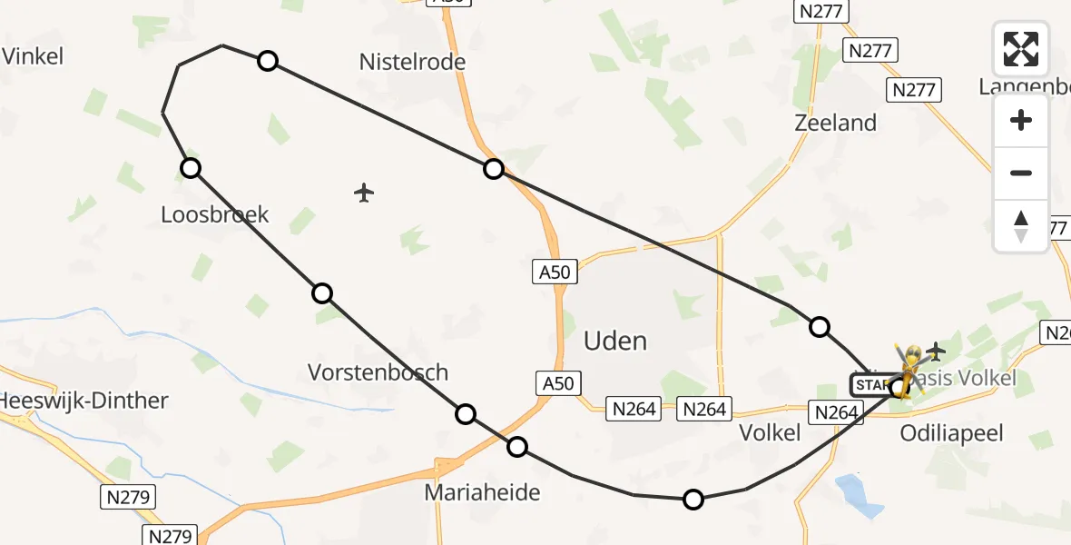 Vluchtroute Traumahelikopter Vliegbasis Volkel - Vliegbasis Volkel, 13 juni 2026, 17:34