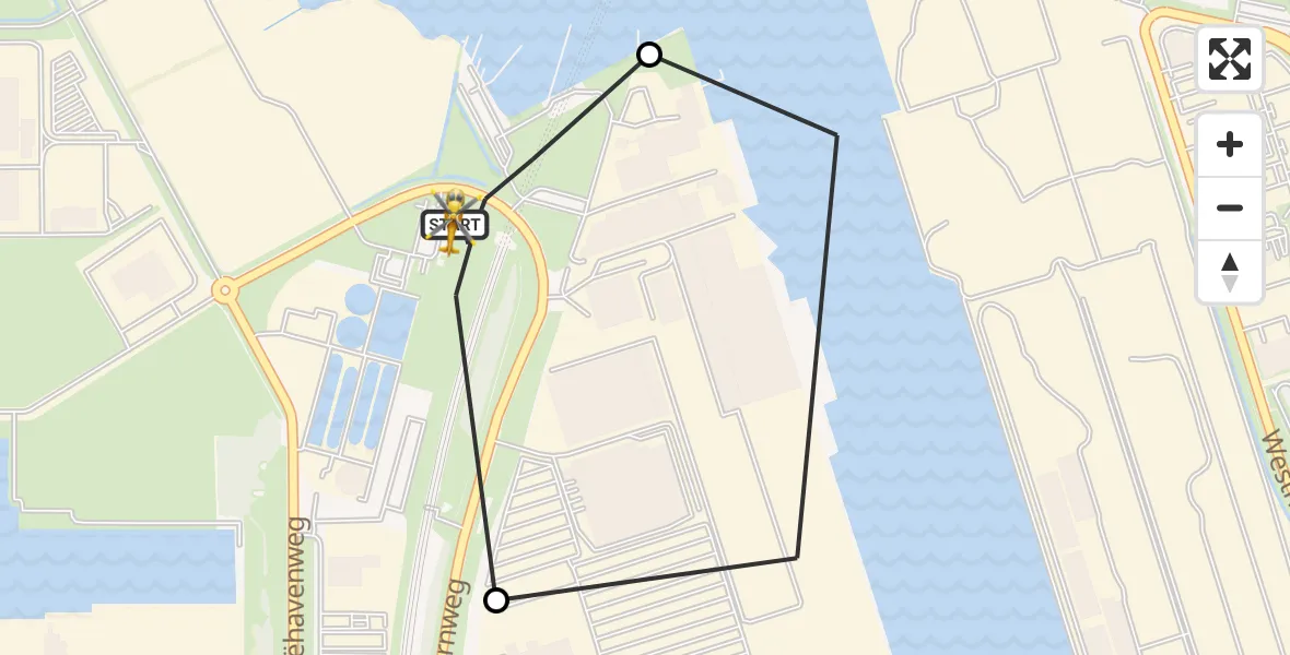 Vluchtroute Traumahelikopter Amsterdam Heliport - Amsterdam Heliport, 13 juni 2026, 23:00