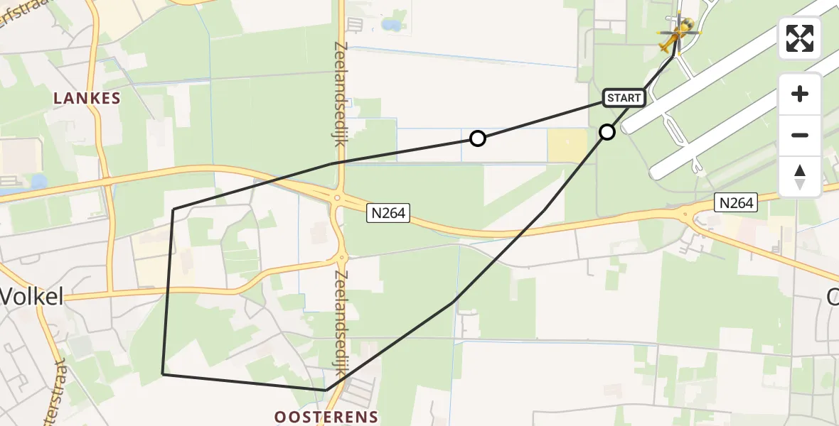 Vluchtroute Traumahelikopter Vliegbasis Volkel - Vliegbasis Volkel, 13 juni 2026, 23:32