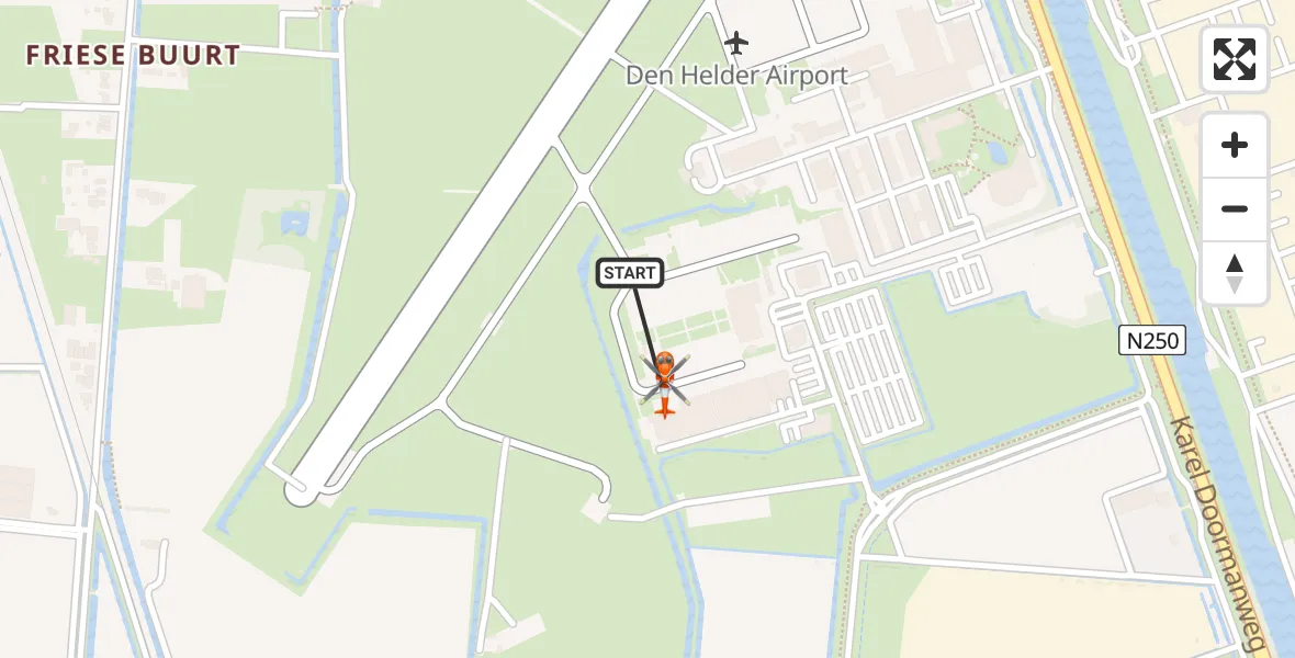 Vluchtroute Kustwachthelikopter Militair vliegveld De Kooy / Den Helder Airport - Militair vliegveld De Kooy / Den Helder Airport, 14 juni 2026, 09:14