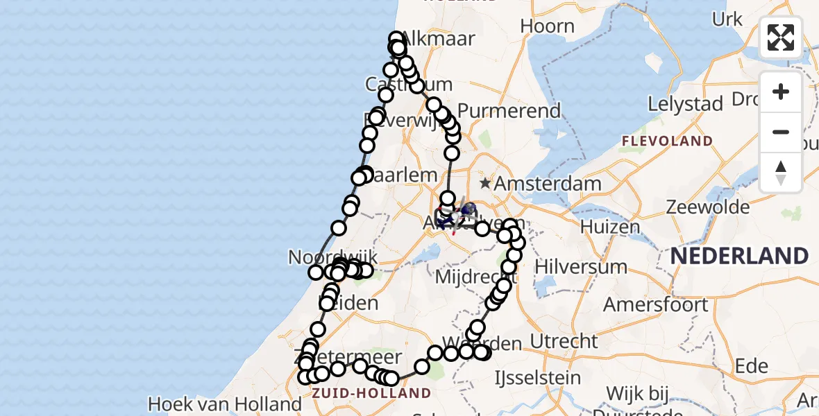 Vluchtroute Politiehelikopter Amsterdam Vliegveld Schiphol - Amsterdam Vliegveld Schiphol, 14 juni 2026, 09:44