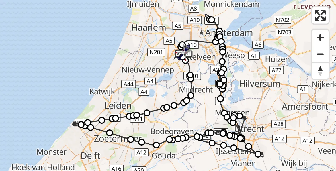 Vluchtroute Politiehelikopter Amsterdam Vliegveld Schiphol - Amsterdam Vliegveld Schiphol, 14 juni 2026, 12:30