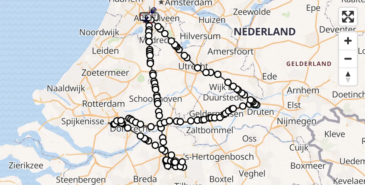Vluchtroute Politiehelikopter Amsterdam Vliegveld Schiphol - Amsterdam Vliegveld Schiphol, 14 juni 2026, 17:26