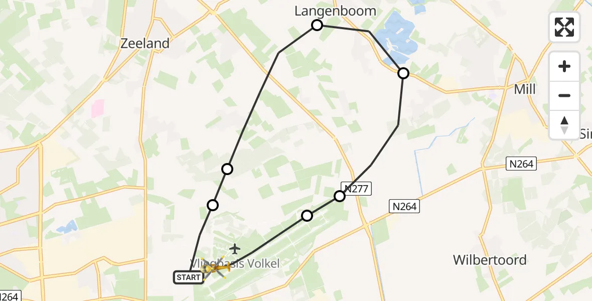 Vluchtroute Traumahelikopter Vliegbasis Volkel - Vliegbasis Volkel, 14 juni 2026, 18:20