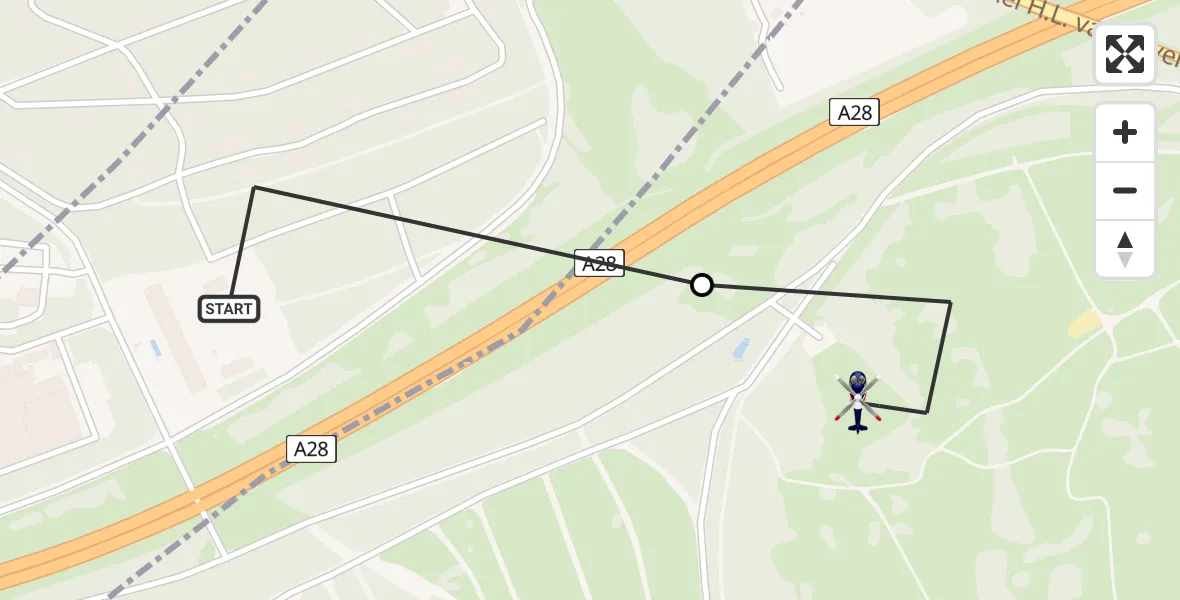 Vluchtroute Politiehelikopter Amersfoort - Leusden, 15 juni 2026, 07:47
