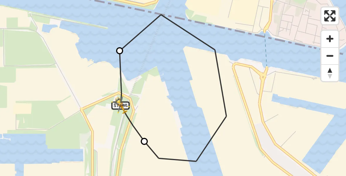 Vluchtroute Traumahelikopter Amsterdam Heliport - Amsterdam Heliport, 15 juni 2026, 15:12