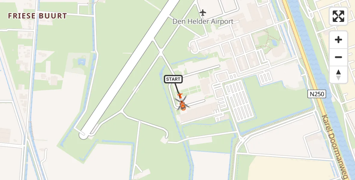 Vluchtroute Kustwachthelikopter Militair vliegveld De Kooy / Den Helder Airport - Militair vliegveld De Kooy / Den Helder Airport, 15 juni 2026, 21:24