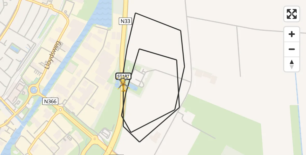 Vluchtroute Traumahelikopter Veendam - Veendam, 16 juni 2026, 00:14