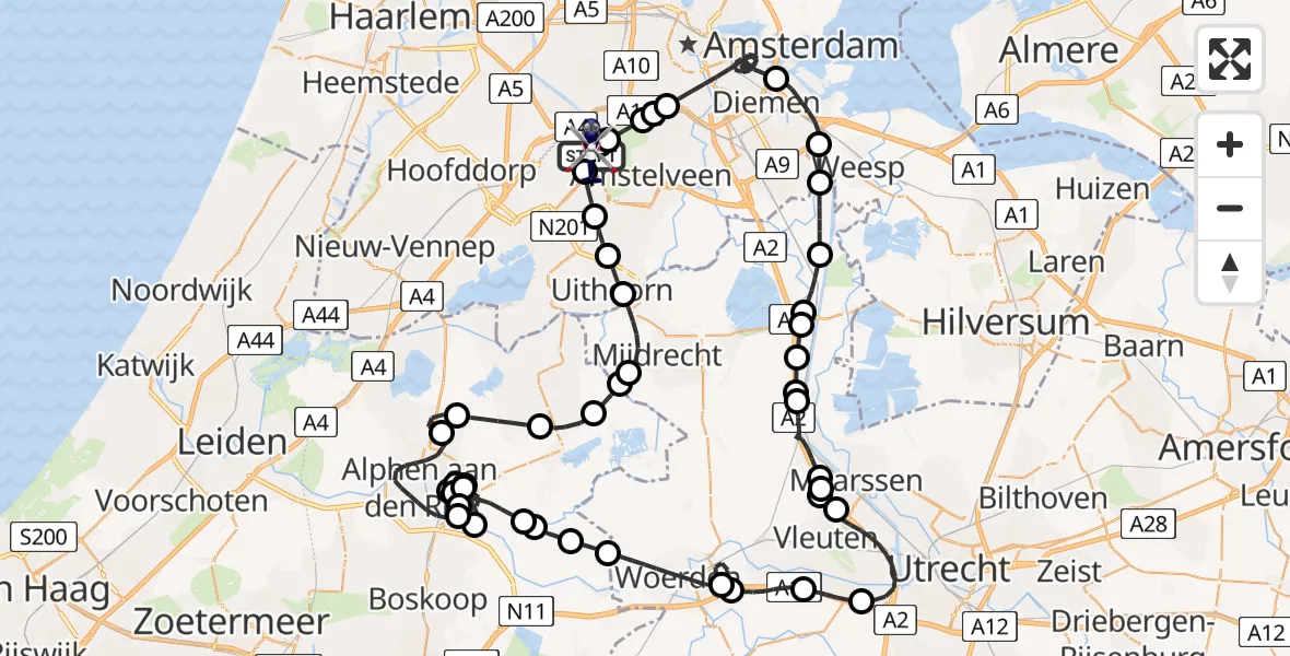 Vluchtroute Politiehelikopter Amsterdam Vliegveld Schiphol - Amsterdam Vliegveld Schiphol, 16 juni 2026, 07:19