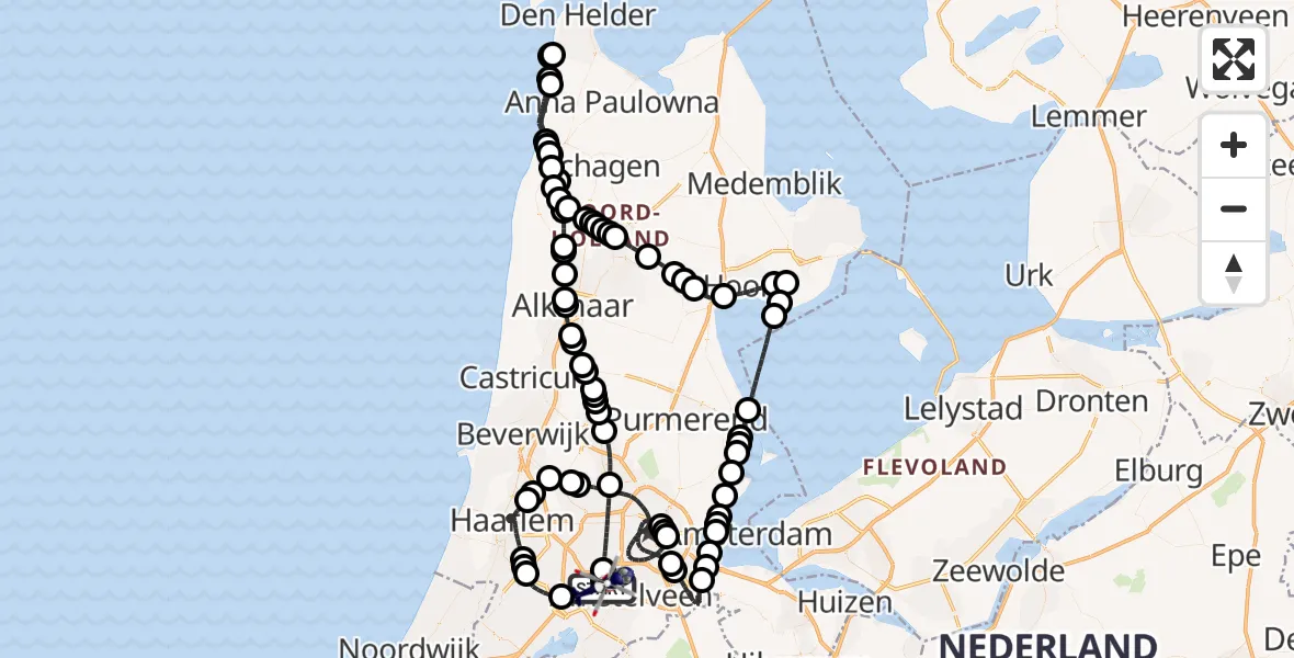 Vluchtroute Politiehelikopter Amsterdam Vliegveld Schiphol - Amsterdam Vliegveld Schiphol, 16 juni 2026, 10:40