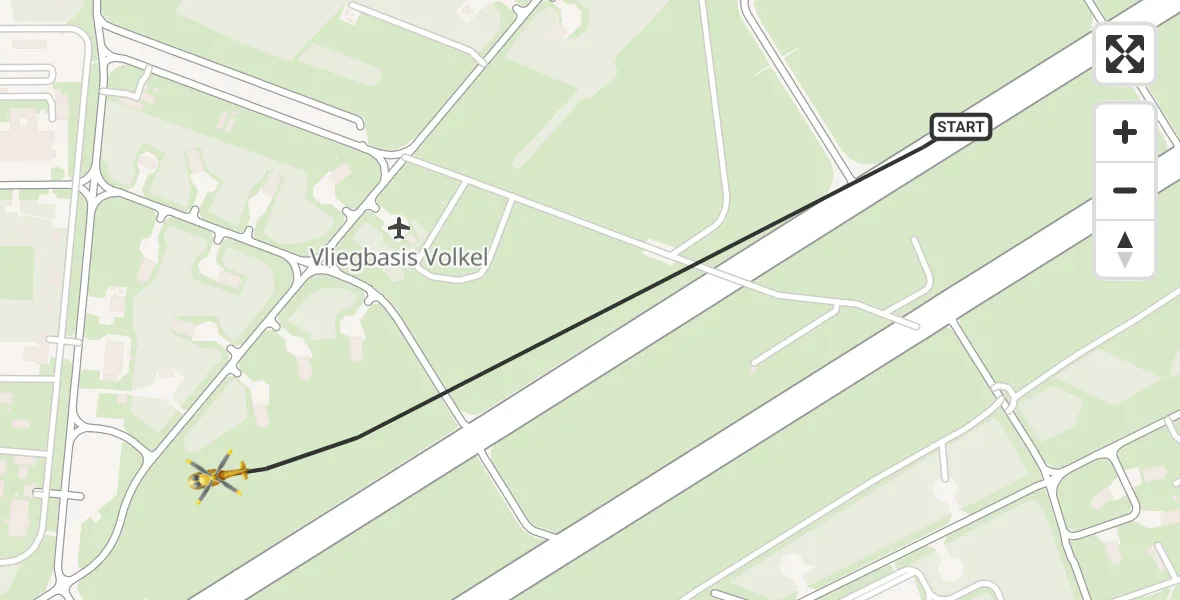 Vluchtroute Traumahelikopter Vliegbasis Volkel - Vliegbasis Volkel, 16 juni 2026, 17:36