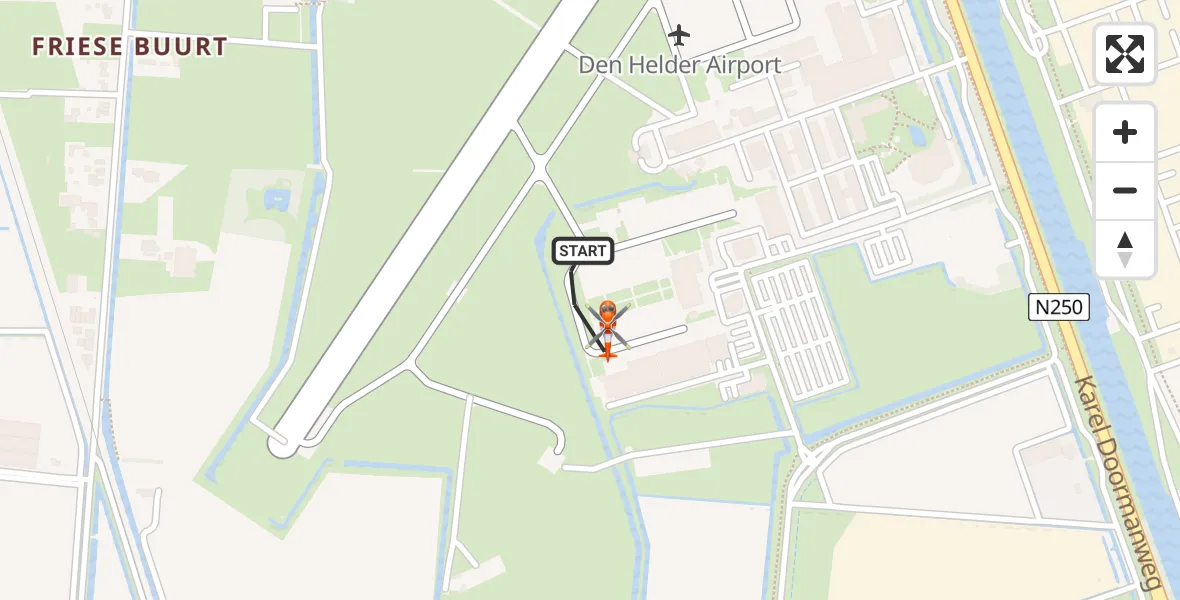Vluchtroute Kustwachthelikopter Militair vliegveld De Kooy / Den Helder Airport - Militair vliegveld De Kooy / Den Helder Airport, 16 juni 2026, 22:22