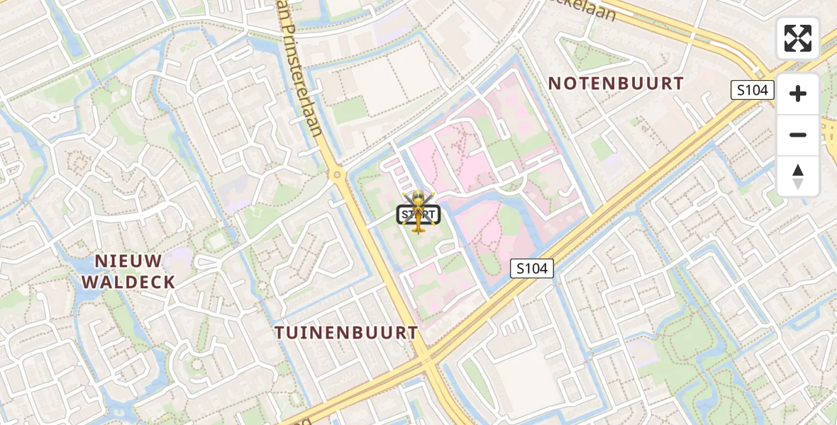 Vluchtroute Traumahelikopter 's-Gravenhage - 's-Gravenhage, 17 juni 2026, 07:19