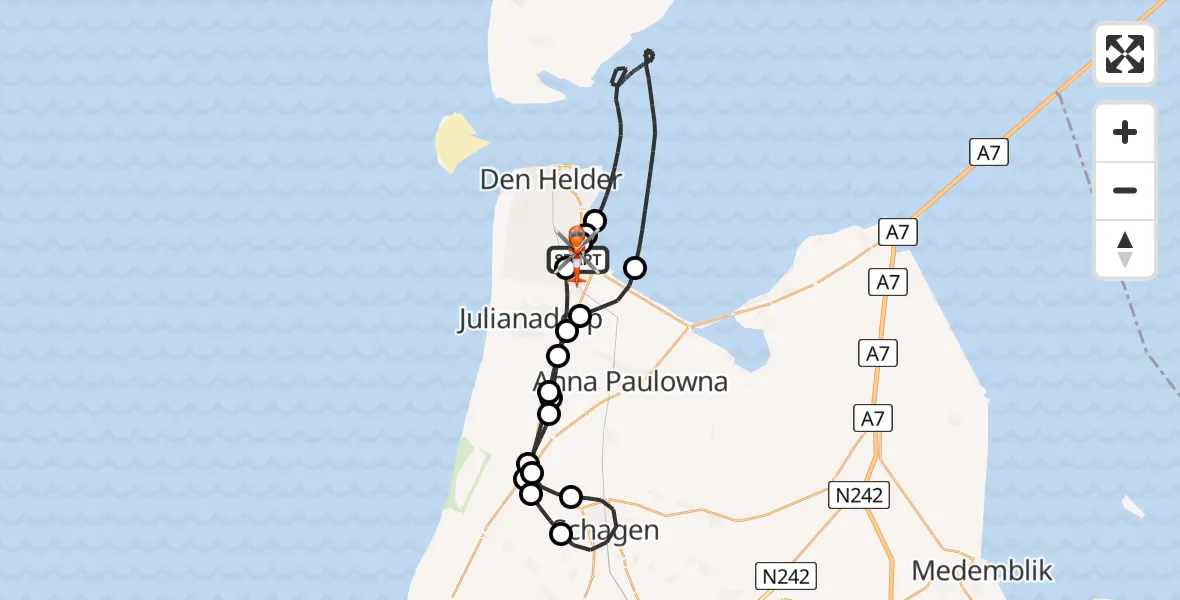 Vluchtroute Kustwachthelikopter Militair vliegveld De Kooy / Den Helder Airport - Militair vliegveld De Kooy / Den Helder Airport, 17 juni 2026, 08:43