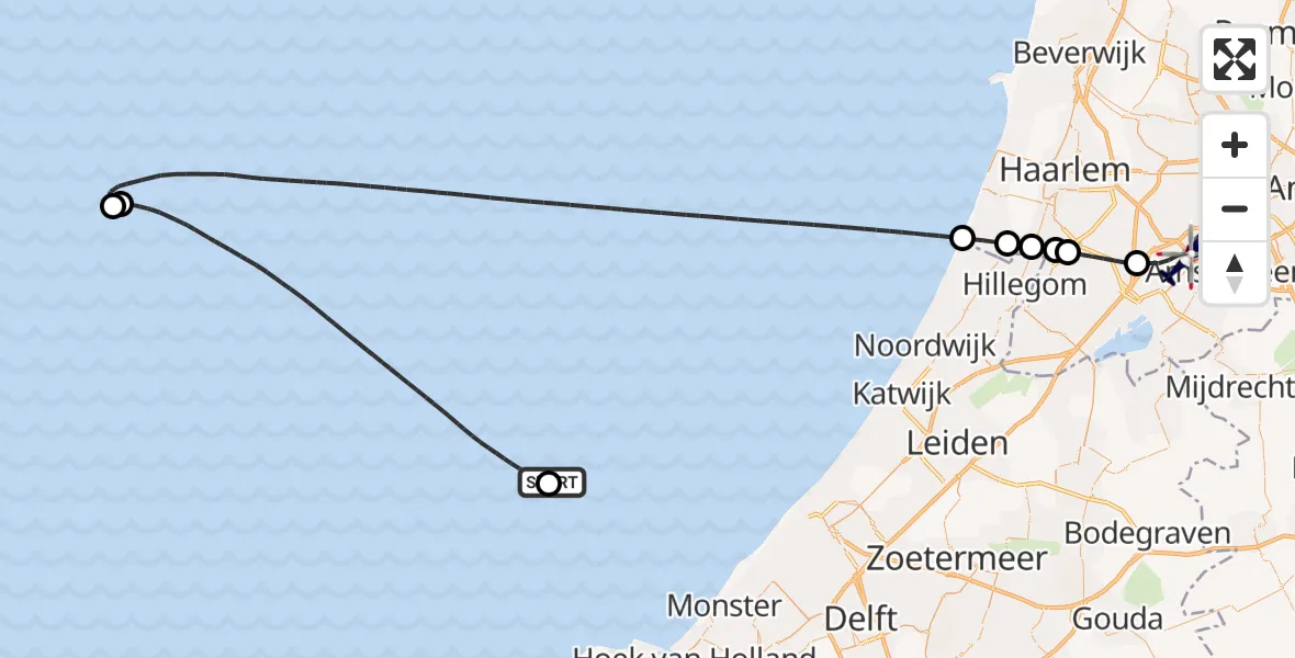 Vluchtroute Politiehelikopter P18-A Heliport - Amsterdam Vliegveld Schiphol, 17 juni 2026, 11:57