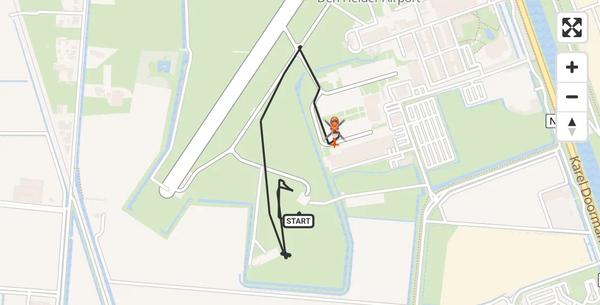Vluchtroute Kustwachthelikopter Militair vliegveld De Kooy / Den Helder Airport - Militair vliegveld De Kooy / Den Helder Airport, 17 juni 2026, 18:10