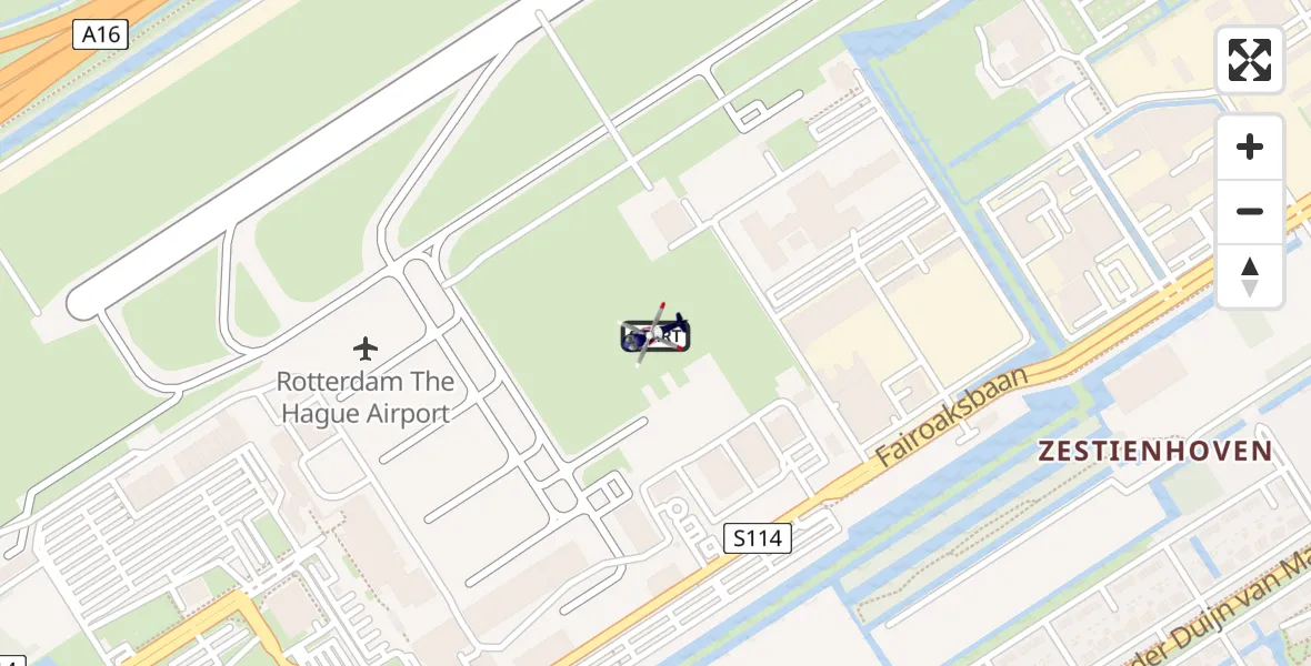 Vluchtroute Politiehelikopter Rotterdam The Hague Airport - Rotterdam The Hague Airport, 17 juni 2026, 21:52