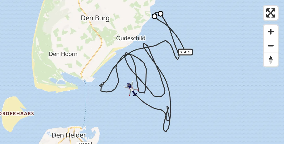 Vluchtroute Politiehelikopter Waddenzee - Waddenzee, 18 juni 2026, 08:45