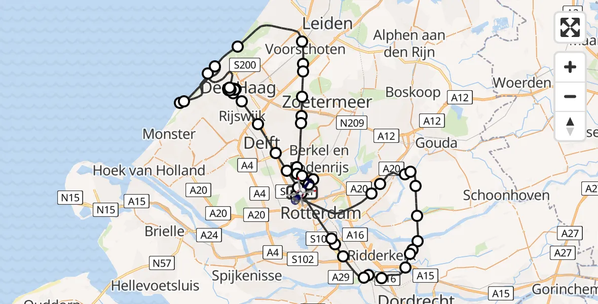 Vluchtroute Politiehelikopter Rotterdam The Hague Airport - Rotterdam The Hague Airport, 18 juni 2026, 11:05