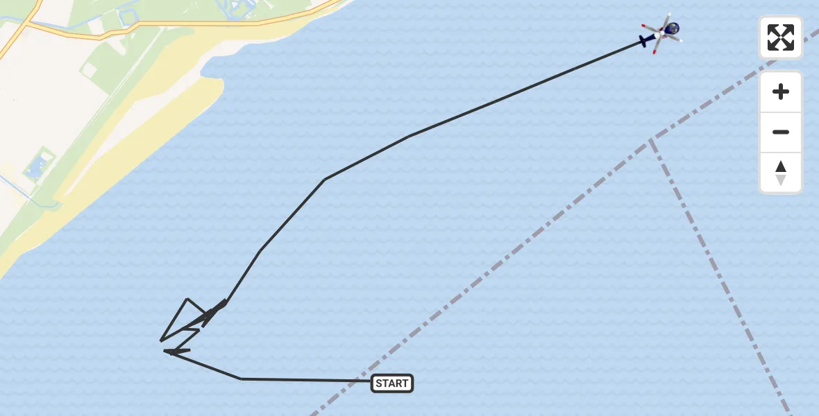 Vluchtroute Politiehelikopter Waddenzee - Waddenzee, 18 juni 2026, 11:56