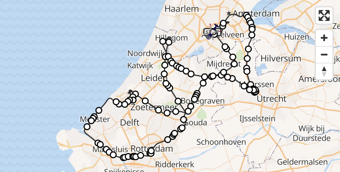 Vluchtroute Politiehelikopter Amsterdam Vliegveld Schiphol - Amsterdam Vliegveld Schiphol, 18 juni 2026, 17:26