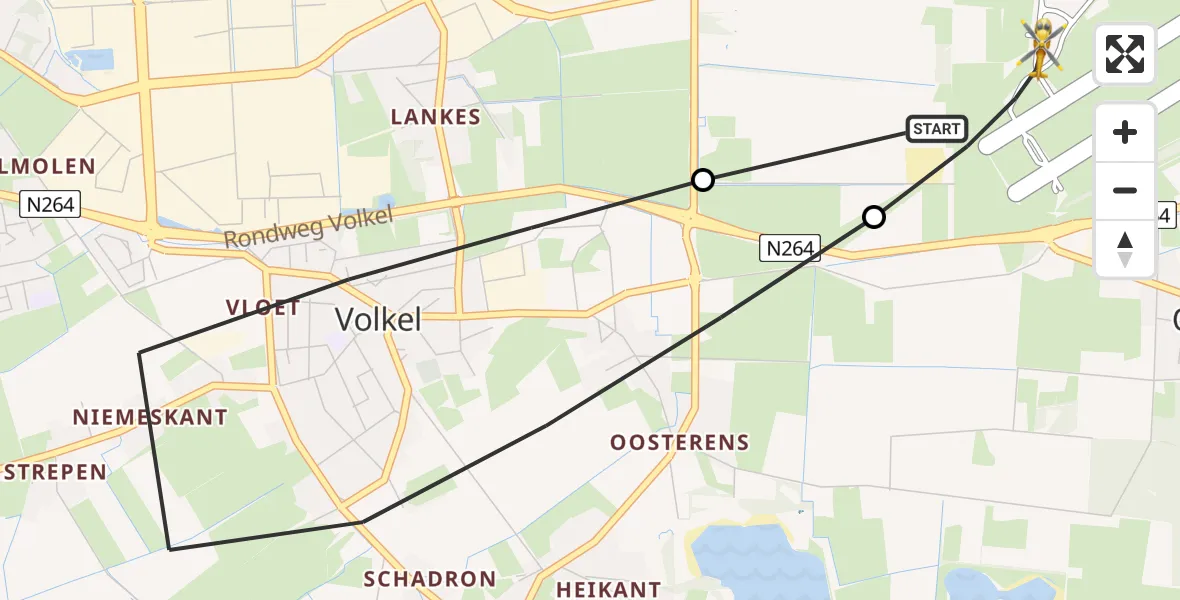 Vluchtroute Traumahelikopter Vliegbasis Volkel - Vliegbasis Volkel, 18 juni 2026, 20:07