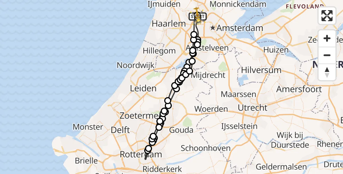 Vluchtroute Traumahelikopter Amsterdam Heliport - Amsterdam Heliport, 19 juni 2026, 06:40