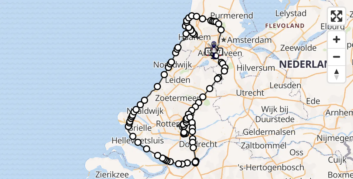 Vluchtroute Politiehelikopter Amsterdam Vliegveld Schiphol - Amsterdam Vliegveld Schiphol, 19 juni 2026, 06:46