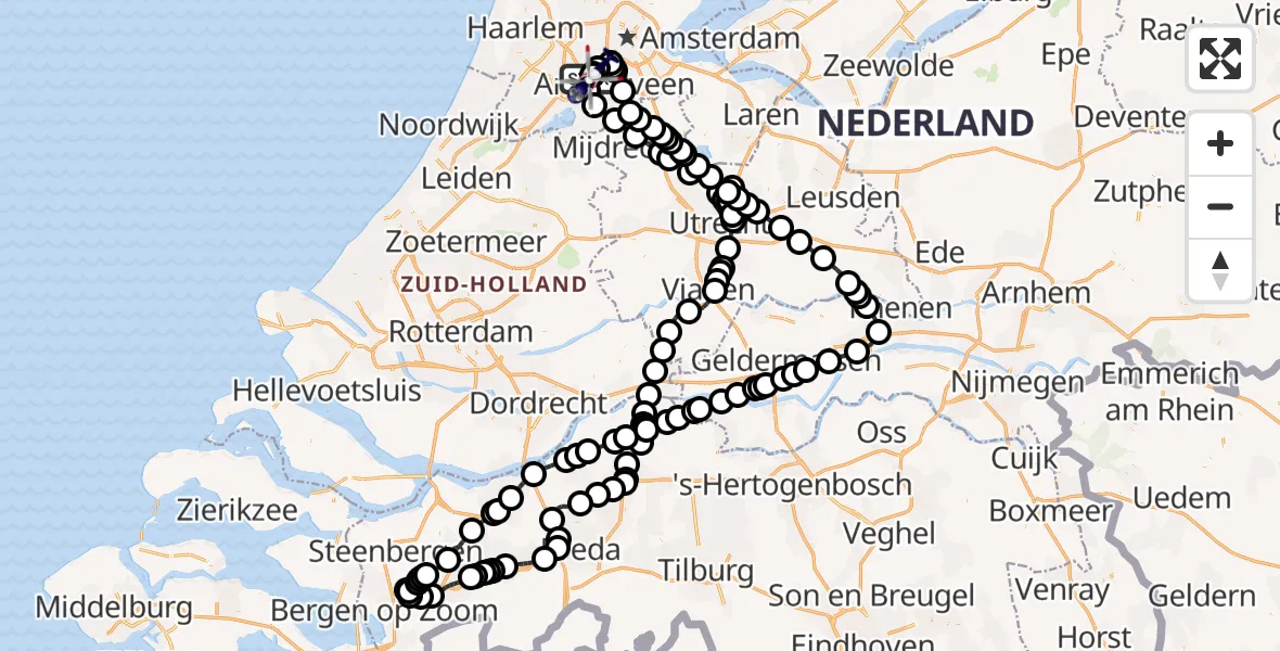 Vluchtroute Politiehelikopter Amsterdam Vliegveld Schiphol - Amsterdam Vliegveld Schiphol, 19 juni 2026, 08:40