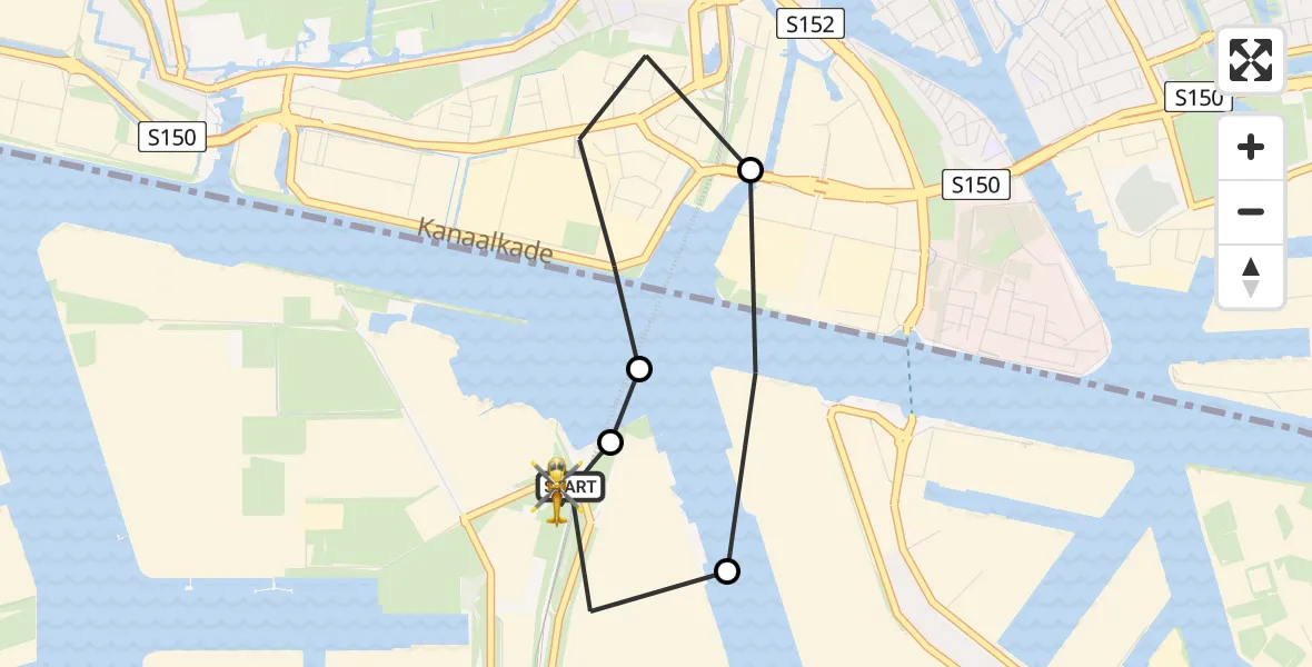 Vluchtroute Traumahelikopter Amsterdam Heliport - Amsterdam Heliport, 19 juni 2026, 15:07