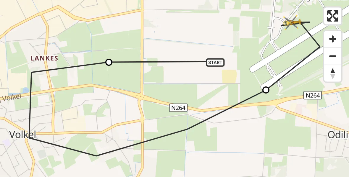Vluchtroute Traumahelikopter Vliegbasis Volkel - Vliegbasis Volkel, 19 juni 2026, 16:06
