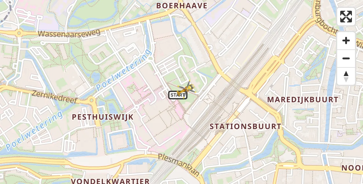 Vluchtroute Traumahelikopter Leiden University Medical Center Heliport - Leiden University Medical Center Heliport, 19 juni 2026, 17:17