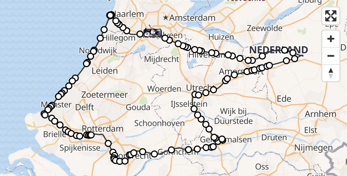 Vluchtroute Politiehelikopter Amsterdam Vliegveld Schiphol - Amsterdam Vliegveld Schiphol, 19 juni 2026, 17:33