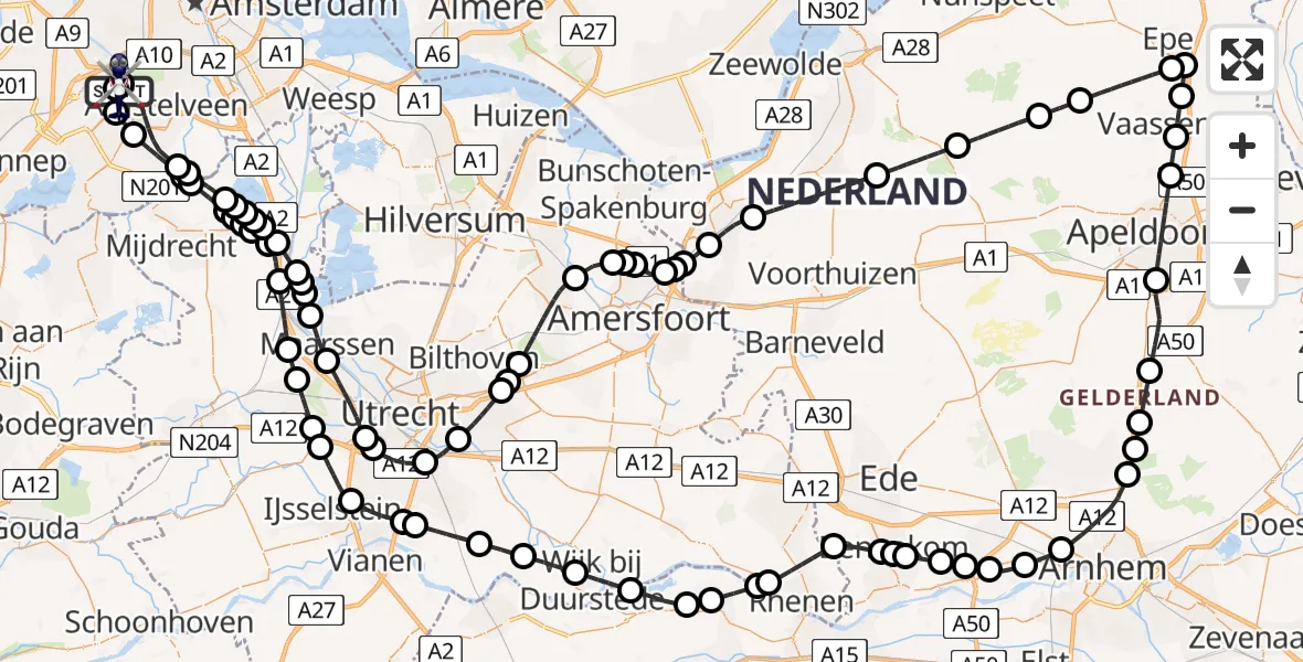 Vluchtroute Politiehelikopter Amsterdam Vliegveld Schiphol - Amsterdam Vliegveld Schiphol, 19 juni 2026, 17:50
