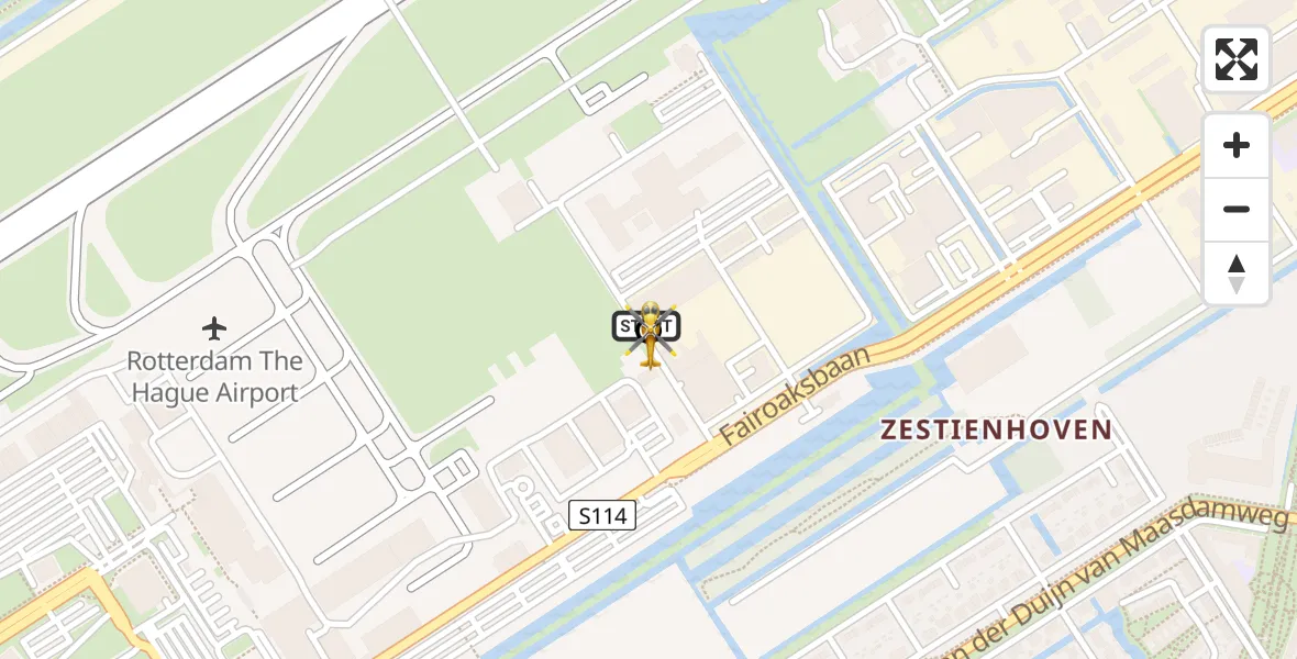 Vluchtroute Traumahelikopter Rotterdam The Hague Airport - Rotterdam, 20 juni 2026, 06:10