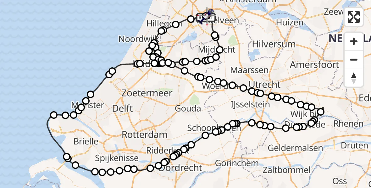 Vluchtroute Politiehelikopter Amsterdam Vliegveld Schiphol - Amsterdam Vliegveld Schiphol, 20 juni 2026, 08:52